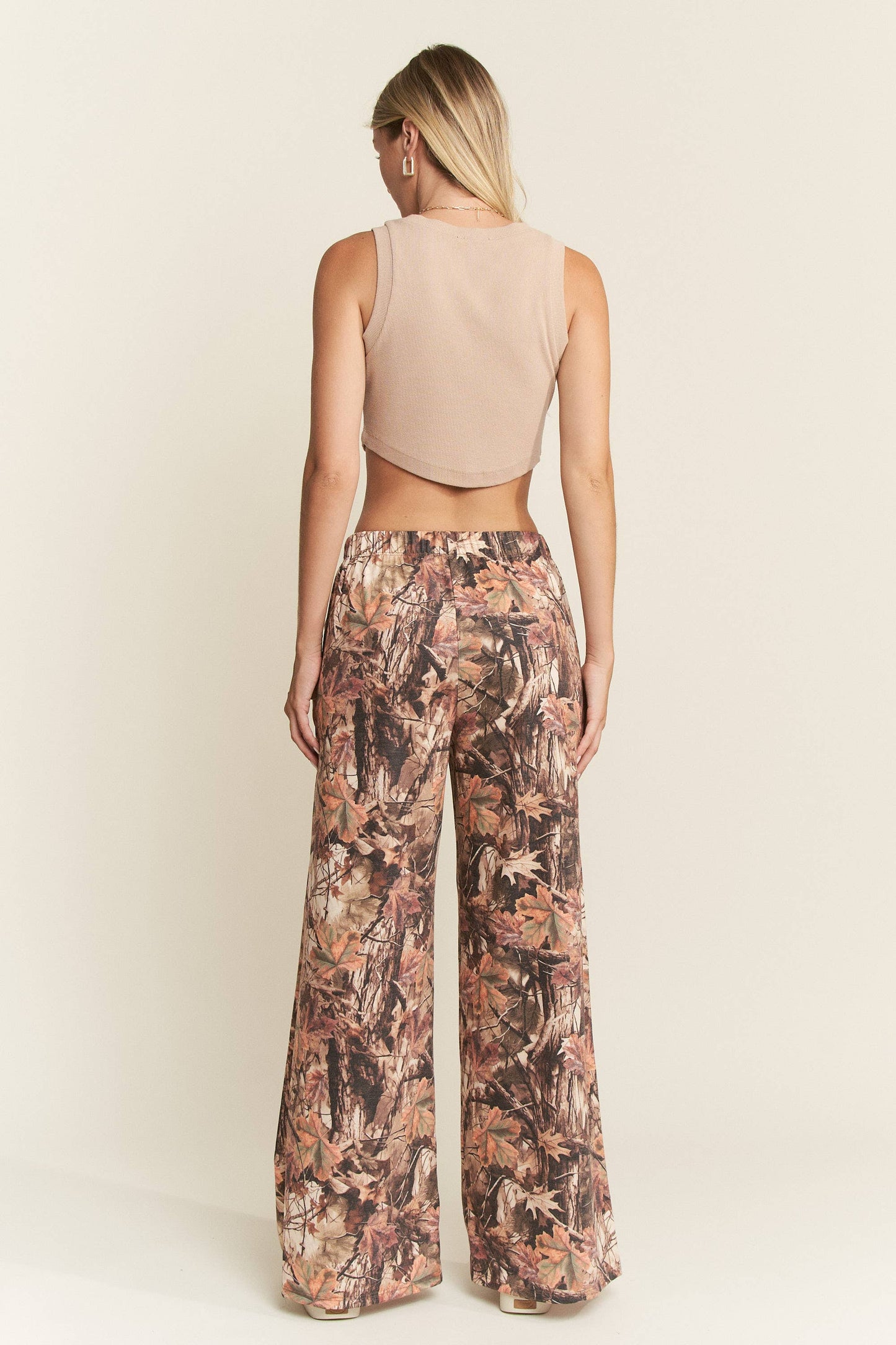 FOREST CAMO WIDE LEG PANTS